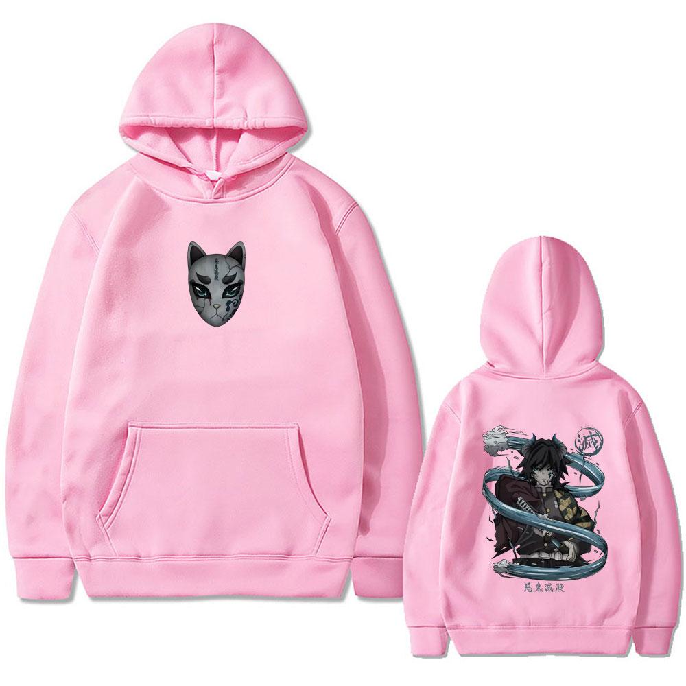 Anime Demon Slayer Tomioka Giyuu Graphic Print Hoodie Men Women Clothing Cartoon Oversized Pullover Man Hoodies