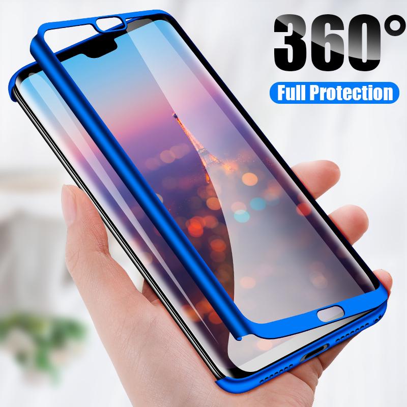 Funda para Huawei Honor 8A 360 ° 3 en 1 Frente De Vidrio Cuerpo Completo trasera dura Cubierta Teléfono