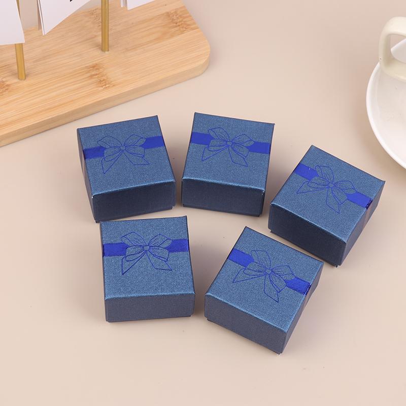 5Pcs Bow Jewelry Box Ring Earrings Bracelets Necklace Organizer Paper Jewelry Gift Packaging Box Wedding Proposal Supplies