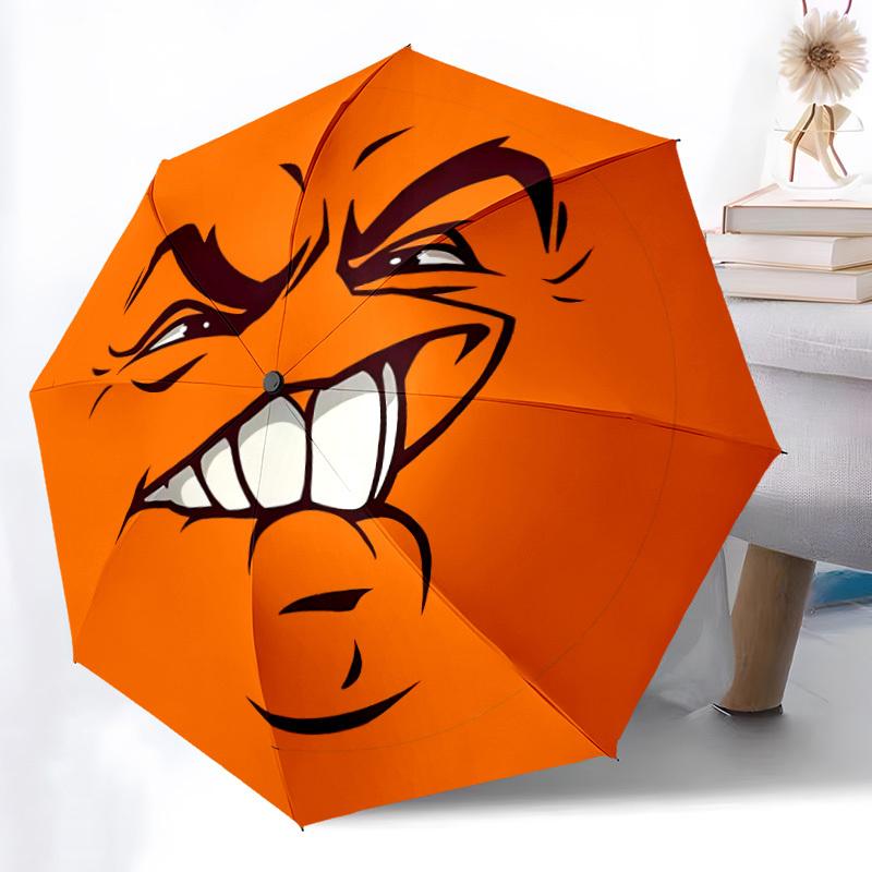 1PC Angry Ball Automatic Folding Umbrella Automatic Open/Close, Automatic Folding, 8-Rib Durable Frame, Portable Travel Umbrella 722
