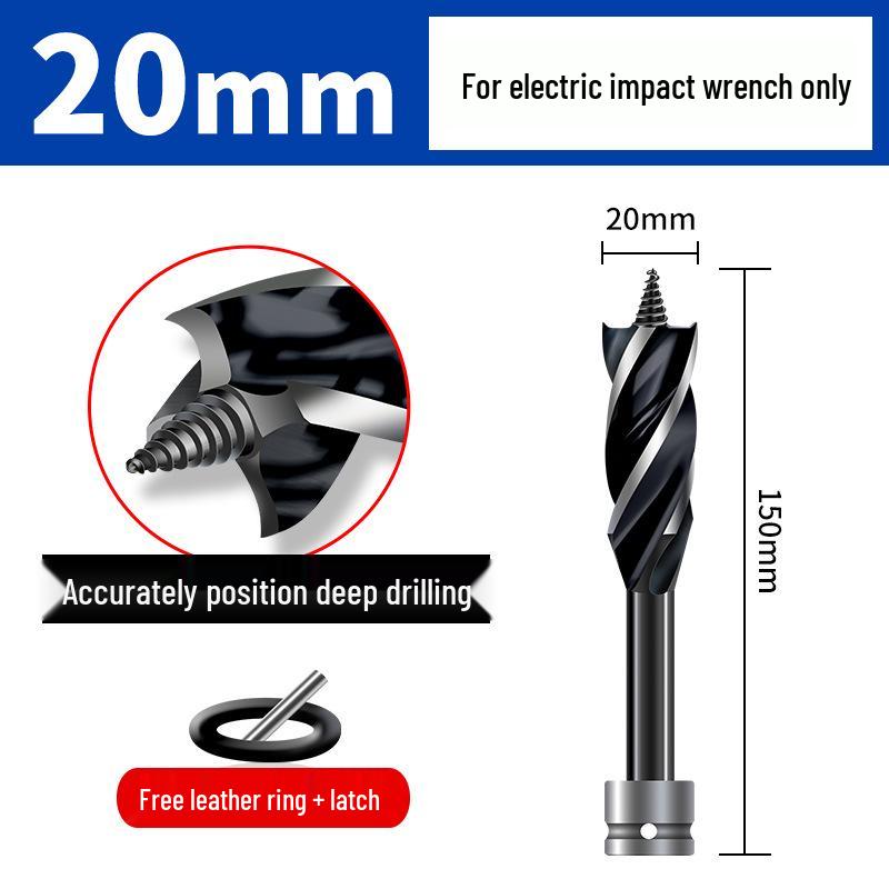 High Hardness Electric Wrench Drill Bit for Woodworking - Four-Flute, Four-Edge Wood Board Hole Enlarger