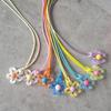 Elegant Floral Collar Necklace Unique Colorful Hollow Flower Clavicle Chain Wax Rope Acrylic Flower Choker Summer Beach