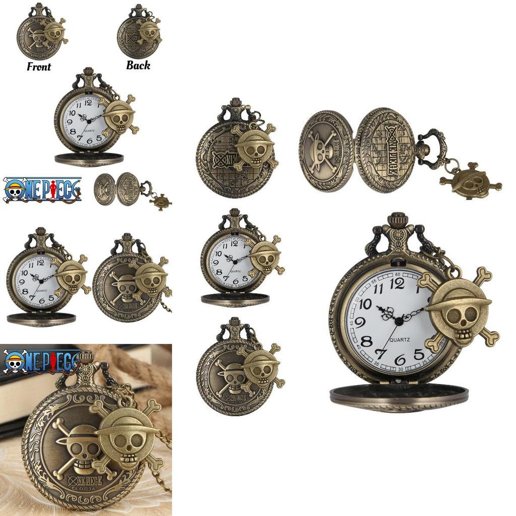 Anime One Piece Luffy Quartz Pocket Watch Retro Design With Prominent Logo Perfect Gift For Fans Lightweight And Portable Multi-functional