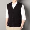 Thick Knit V-Neck Cardigan Vest for Men - Autumn/Winter Warm Sleeveless Sweater