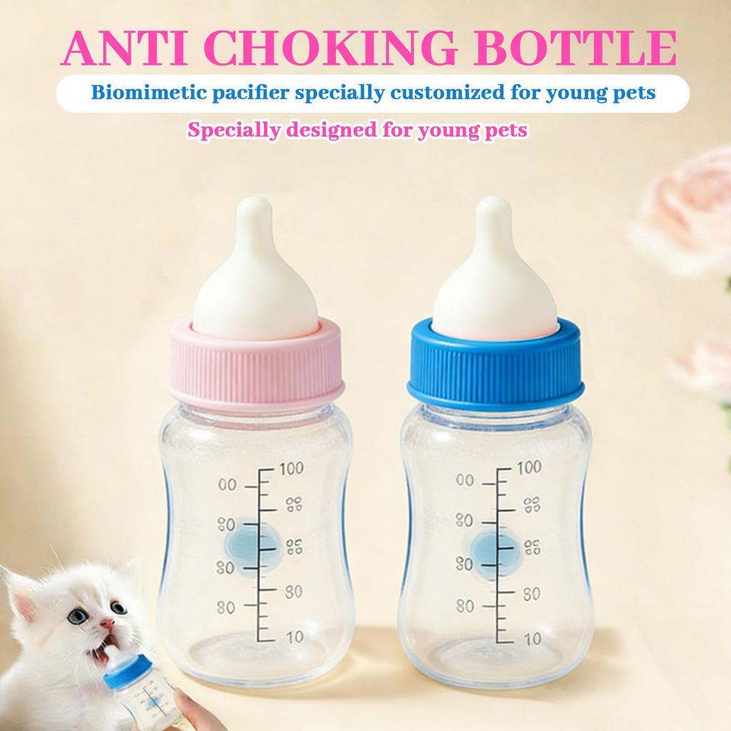 Pet Bottle For Newborn Kittens & Puppies | Feeding Bottle With Soft Nipple For Small Cats And Dogs