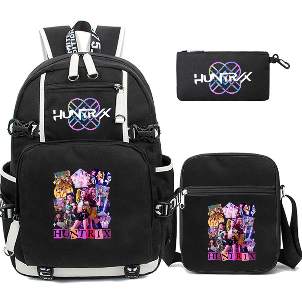 3 Stück/Set Cartoon-bedruckter Rucksack Große Kapazität Schultasche Schüler Junge Mädchen Schultasche Outdoor Laptop Große Kapazität Wasserdichte Reisetasche