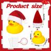 Rubber Ducks with Christmas Hats - Small, Yellow, Floating, Squeaky Bathtub Toys for Girls Boys Shower, Holiday, Xmas