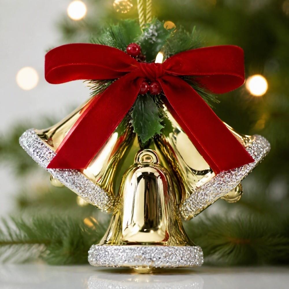 Plastic Christmas Bell Hanging Ornament Christmas Tree Bell Decoration  Window Decoration