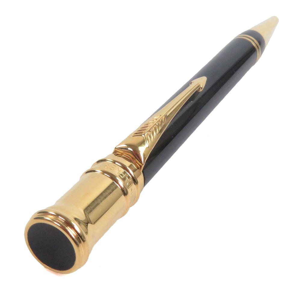 Very Good PARKER Ballpoint Pen Duo Field Black GT Twist Type Black Gold Used