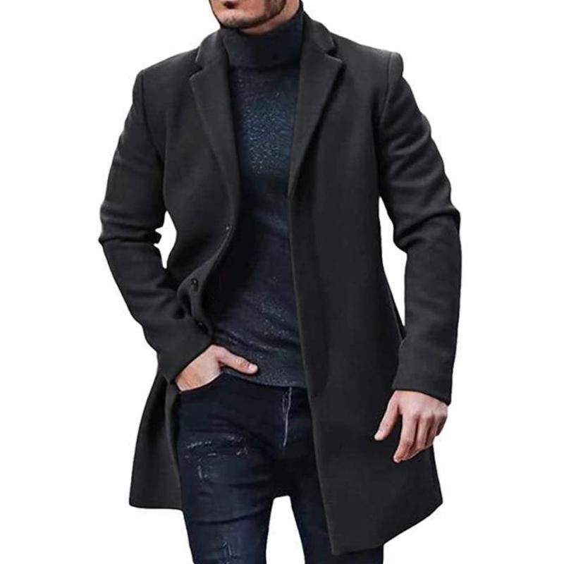 Fashion New Product Woolen Coat Men's Mid Length Windbreaker Coat Jacket