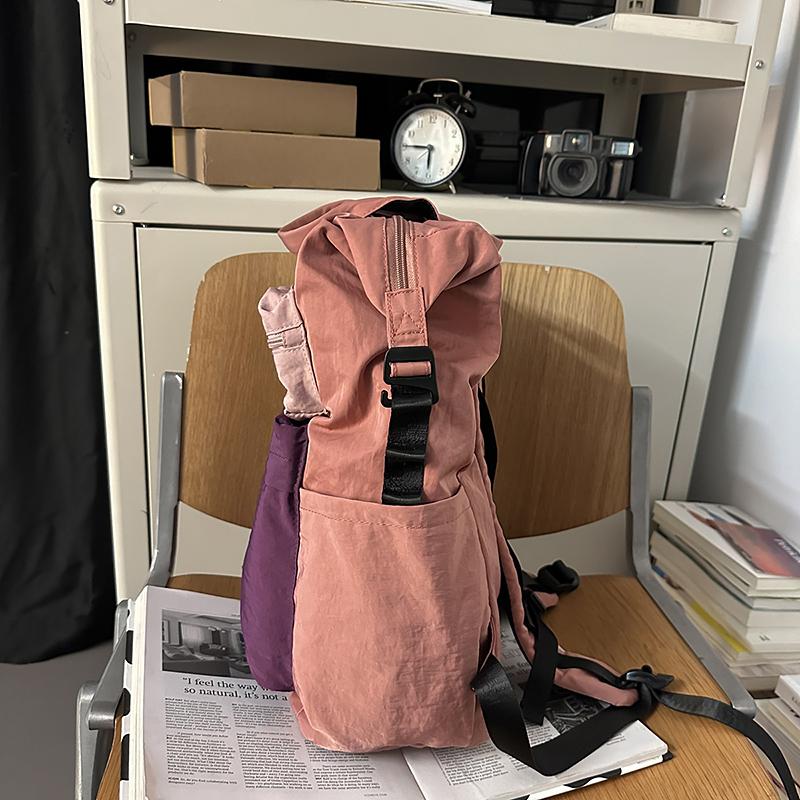 College Style Student Schoolbag Women's Color Block Backpack Computer Backpack