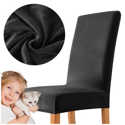 Velvet Plush Chair Cover Thick Black