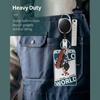 Clear Card Holder Dual Use PS Double ID Badge Holder with Telescopic Buckle Clip