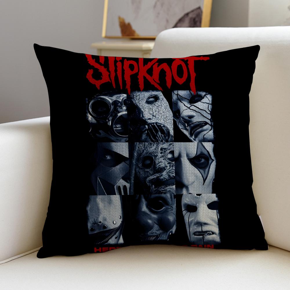 Brutal SSlipknotS Cushion Cover Breathable and skinfriendly linen pillowcase square removable and washable cushion