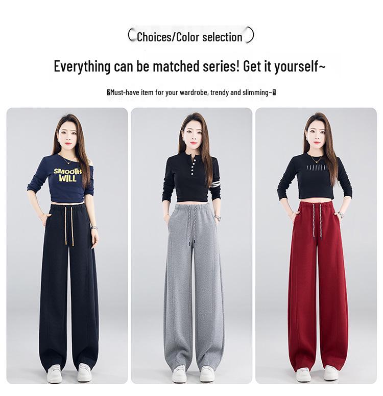 2026 Spring Women's High-Waist Wide-Leg Slimming Comfortable Casual Pants