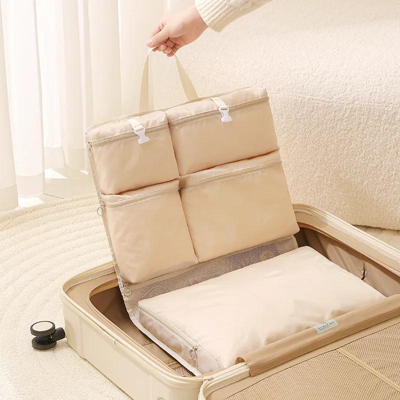 Foldable Organizer Hanging Bag for Travel, Storage Hanging Bags with Pockets - Daily Clothes Sorting Storage, Multi-Compartment