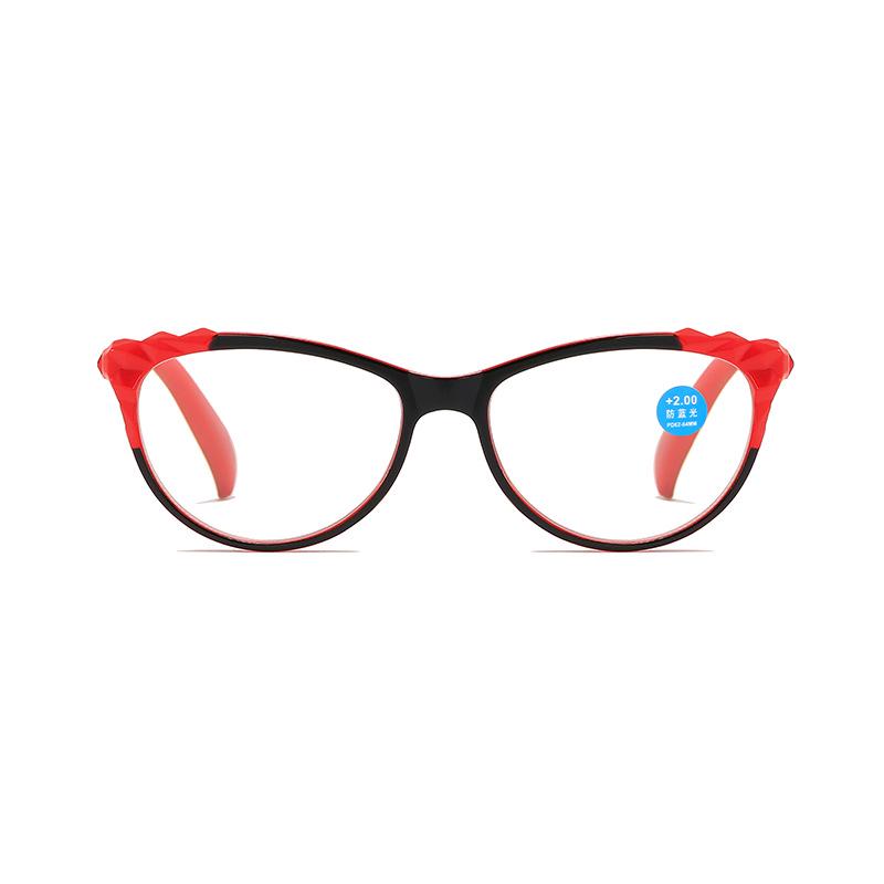Retro Cat-Eye Blue Light Blocking Reading Glasses for Women, European & American Fashion, Spring Hinges, HD Prescription.