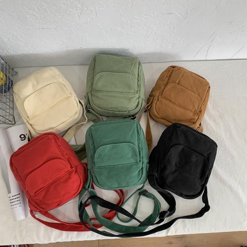 Handytasche Einfarbig Umhängetasche Canvas-Tasche Damen Schultertasche Kleine Tasche