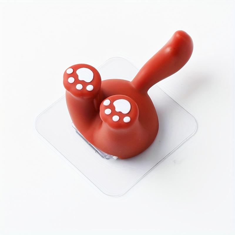 1PC-Cute Toothbrush Holders, Wall Mounted Toothbrush Storage Rack,Funny Cartoon Animal Tail Hook, Wall Cute Hanger, Bathroom