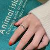 Koreanischer Titanstahl-Doppeldiamant-Ring aus weißem Perlmutt und 18 Karat Roségold für Damen – trendiger, modischer All-Match-Ring für den Zeigefinger