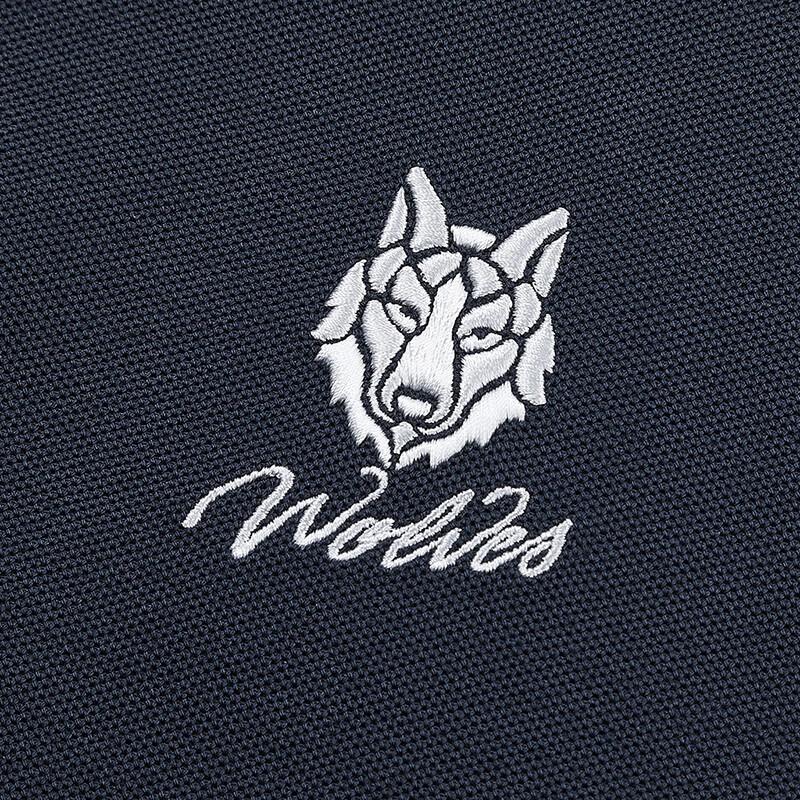 Seven Wolves Men's Embroidered Lapel Short Sleeve Polo Shirt
