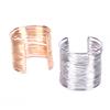 Women Multilayer Metal Wires Strings Open Bangle Wide Cuff Bracelet Jewelry