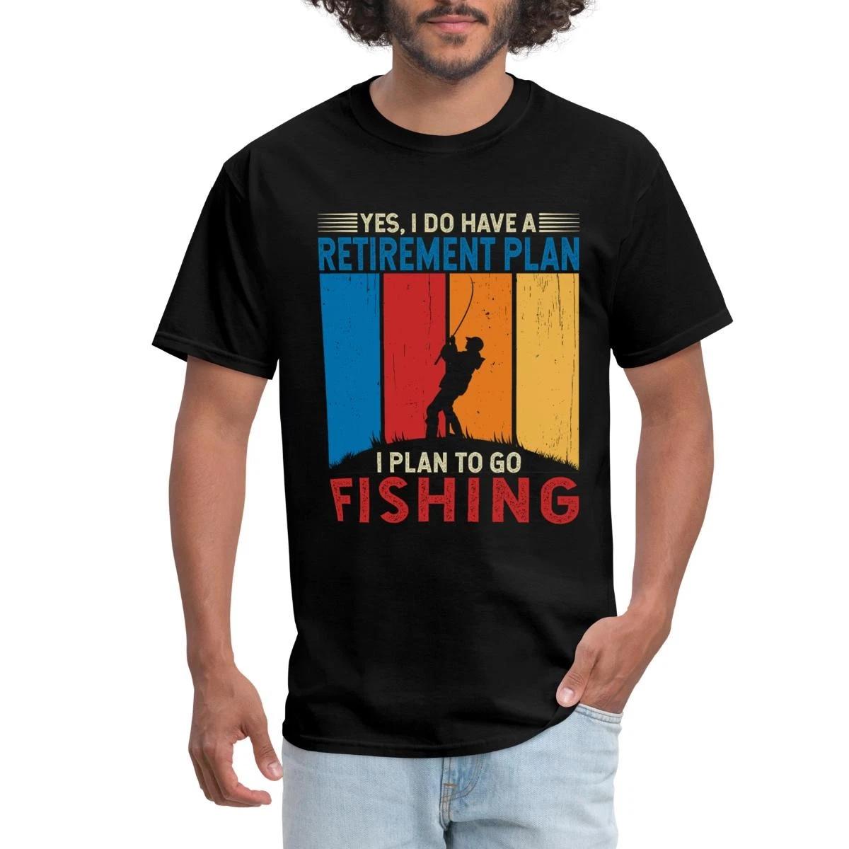 Retirement Plan Fishing With Angler Silhouette Retro Men s T-Shirt S