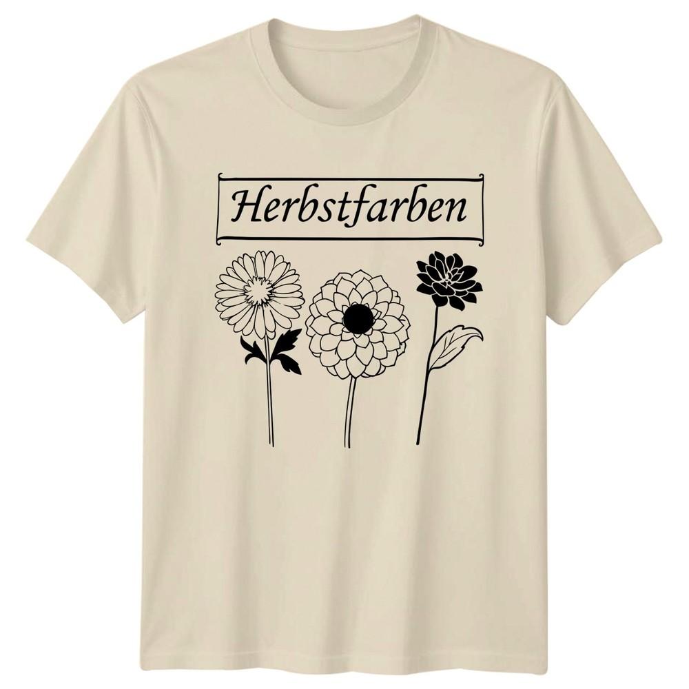 Herbstfarben Unisexs TShirt Botanical Flowers Gardening Autumn Gift For Her