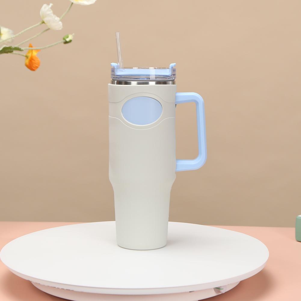 Husă de protecție din silicon pentru pahar Stanley de 40oz, corp complet, manșon antiderapant din cauciuc, manșon anti-zgârieturi pentru sticlă