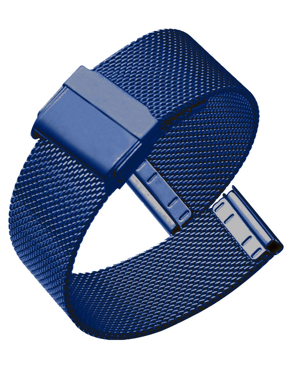 

Водонепроницаемый ремешок для часов Reinherz из нержавеющей стали с полированным сетчатым скользящим классическим миланским сетчатым металлом, включает пружинный стержень, унисекс, 0,6 застежка, браслет, синий