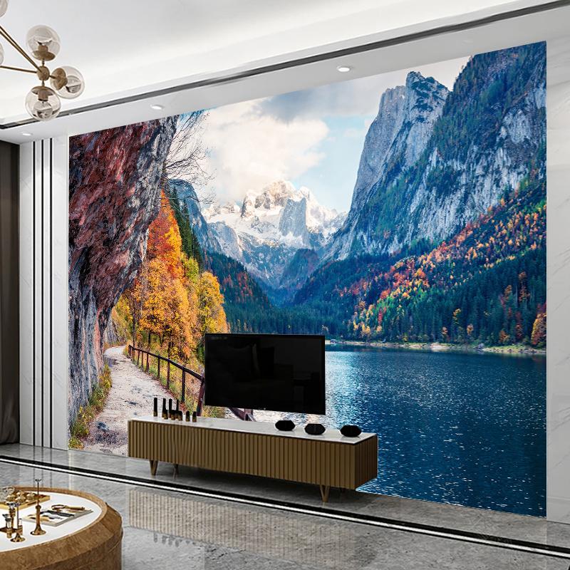 Beautiful Scenery Forest 3d Wallpaper Home Decor Living Room Wallpaper Lake Mountain Natural Scenery Mural