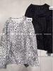 Xiao Wang's Spring Loose Plus-Size Casual Leopard Print Cutout Round Neck Long Sleeve T-shirt