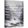 PHAMTE Winter Christian Deer Forest Wall Art Decor Canvas 11x14, Religious Bible Verse Pictures Decorations, Rustic Farmhouse Landscape Framed Prints