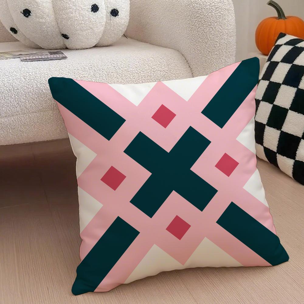 Exotic Portuguese Style Geometric Graphics Art Cushion Cover Throw Pillow Cover Hidden Button Durable Polyester Chair Cushion