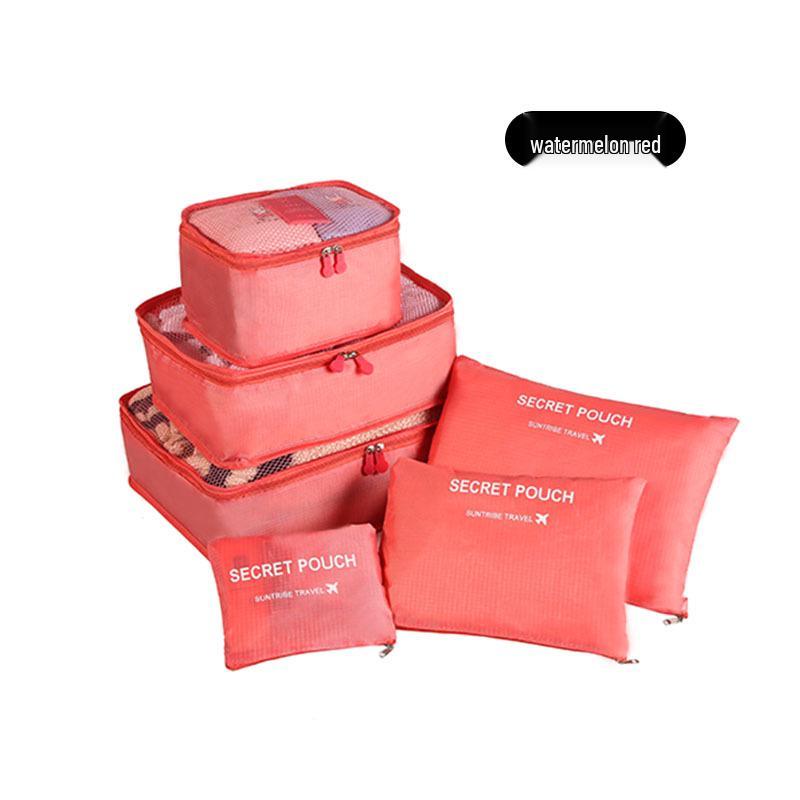 Compact Six-Piece Travel Organizer Set - Oxford Cloth Bags