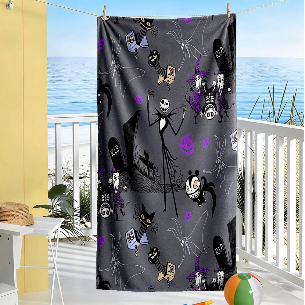 Christmas Nightmare Beach Towel Super Soft Microfiber Quickdry Fabric Comfortable Lightweight