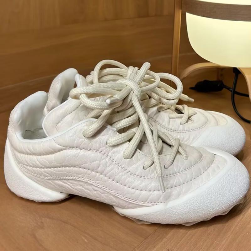 Fashion NEW Leather Women's Casual Sneakers Designer Training Shoes Patchwork Lace-up Sneakers Leather Flat Women's Shoes