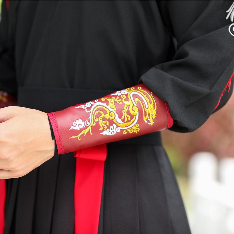 Black Plus Size Men's Crane Hanfu Set: Autumn/Winter Swordsman Scholar Outfit