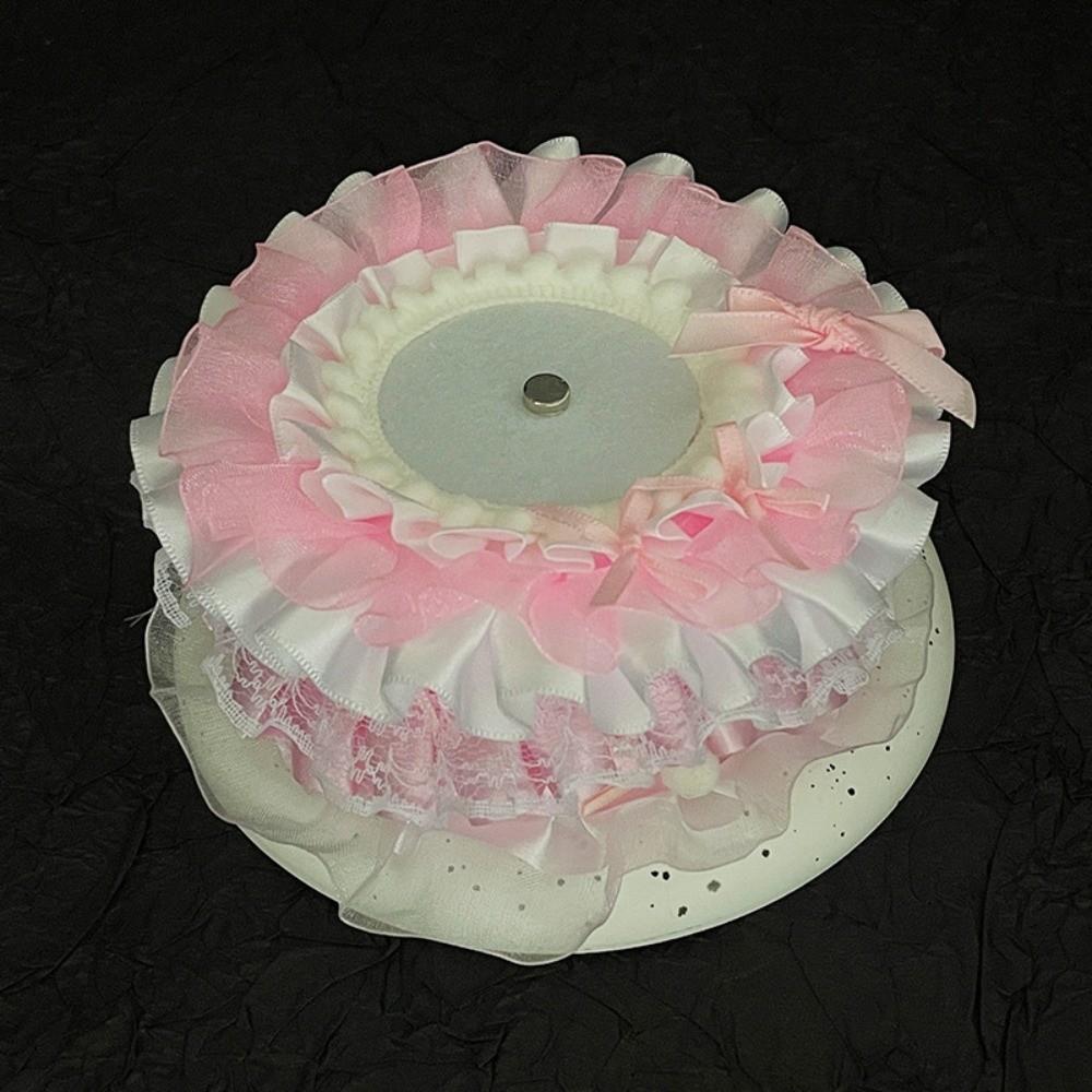 

Pearl Magnetic Anime Cake Badge Holder Bow Ornate Ribbon Badge Flower Badge Display Style 1 Pink