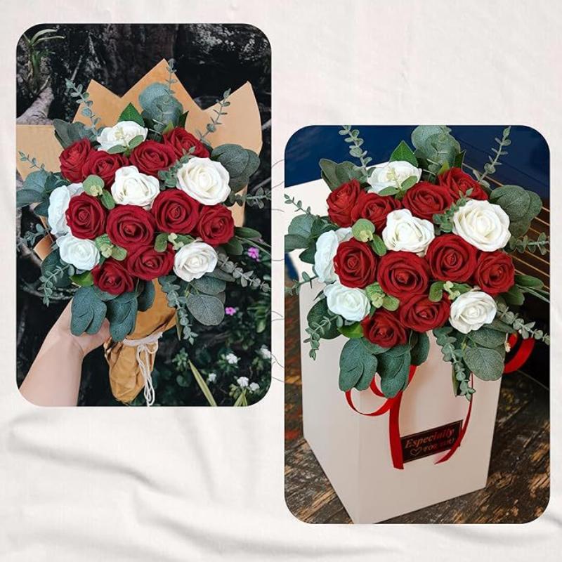 5 szt./zestaw Sztuczne kwiaty Roślina Bukiet ślubny Wieniec ślubny Dekoracja stołu jadalnego do domu, pokoju, na imprezę