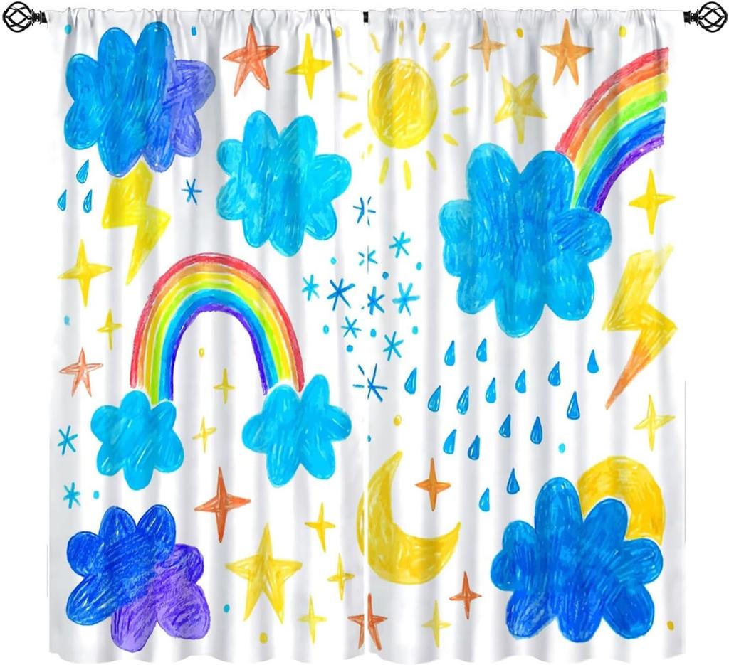 Abc Classroom Curtains Kids Curtains Colorful Cartoon Dinosaur Alphabet Learning Boys Girls Window Treatments Toddler Bedroom