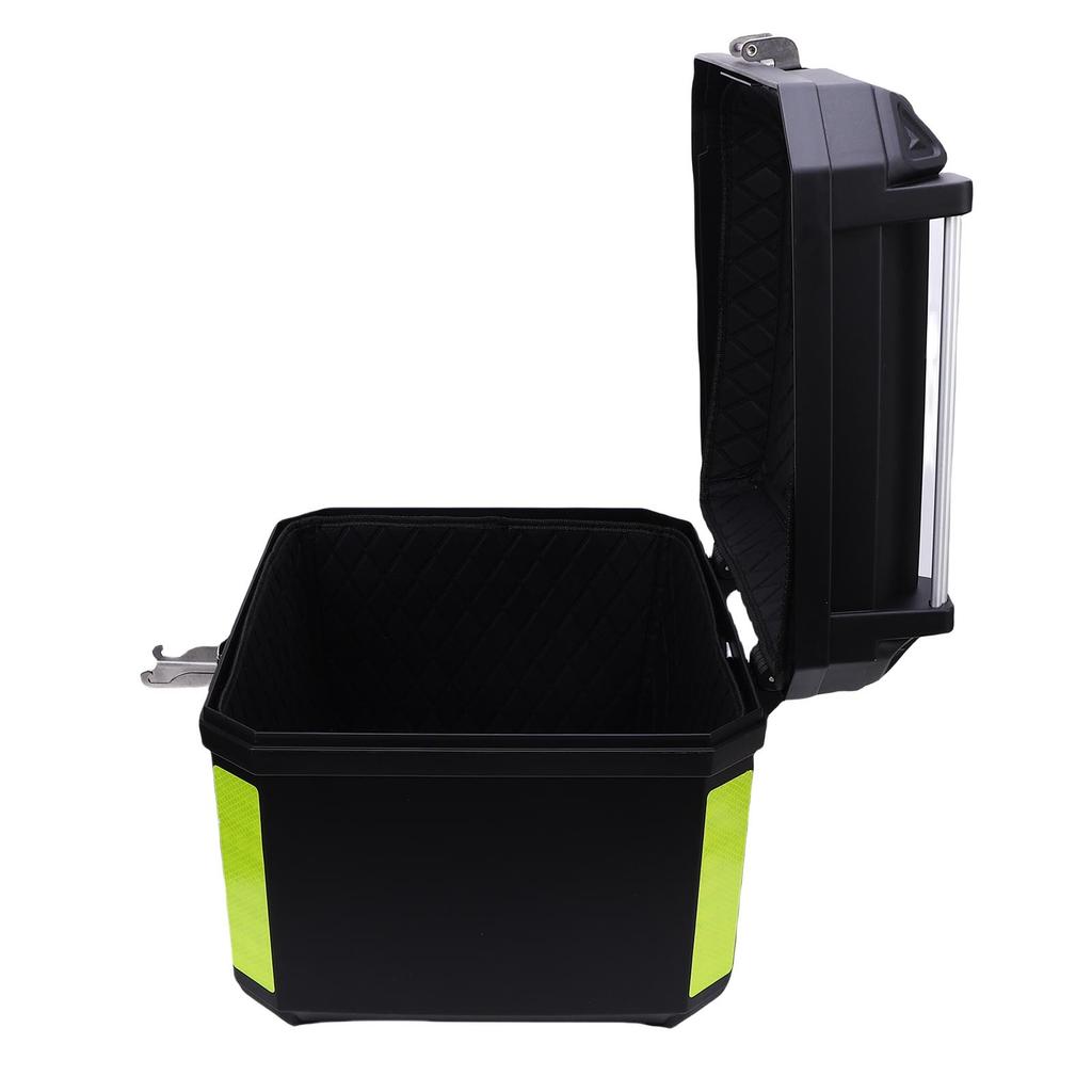 47L Motorcycle Tail Box with Detachable Plate Leather Lining Water Proof ABS Top Case for Electric