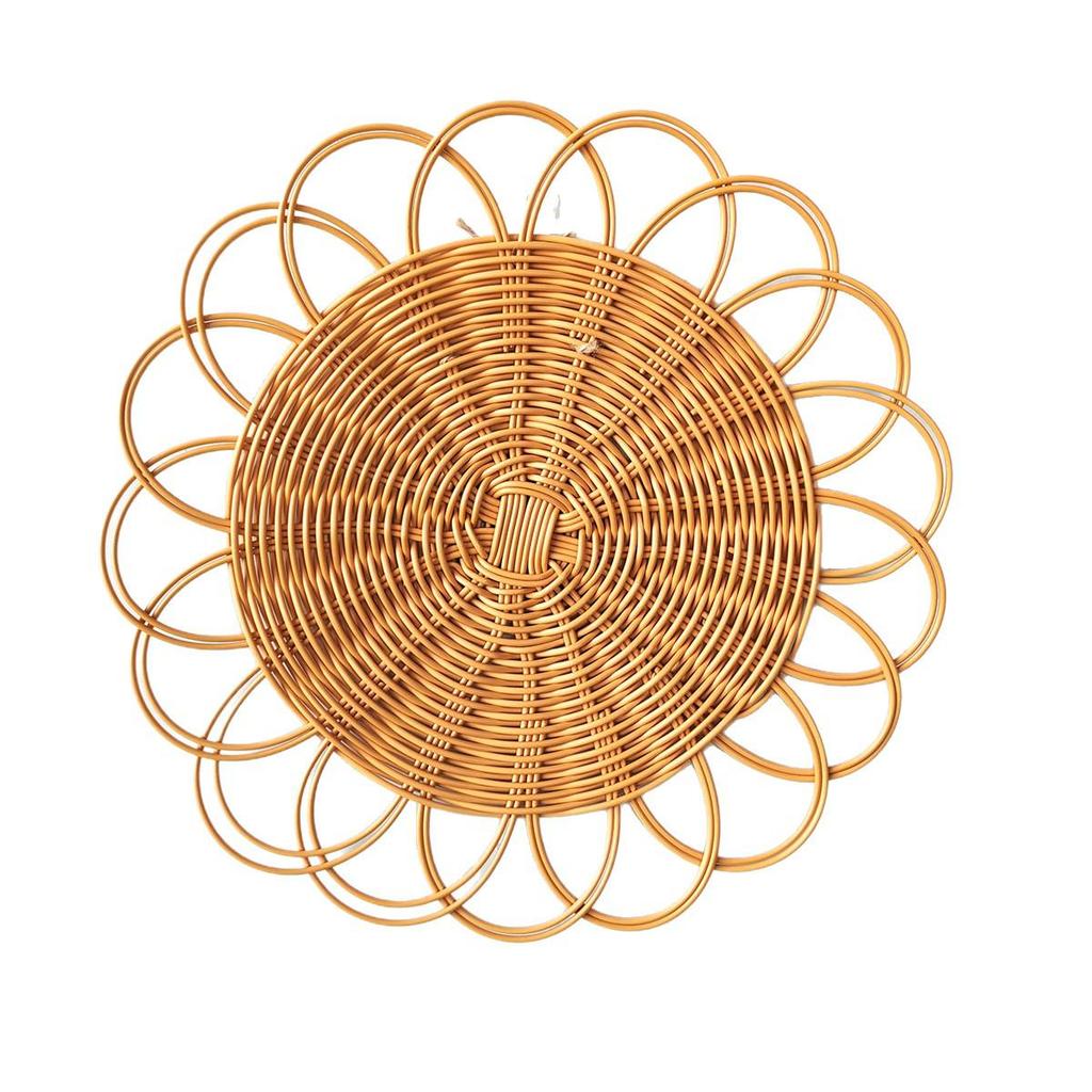 Bohemian Round Woven Straw Wall Decor for Bedroom or Dining Room