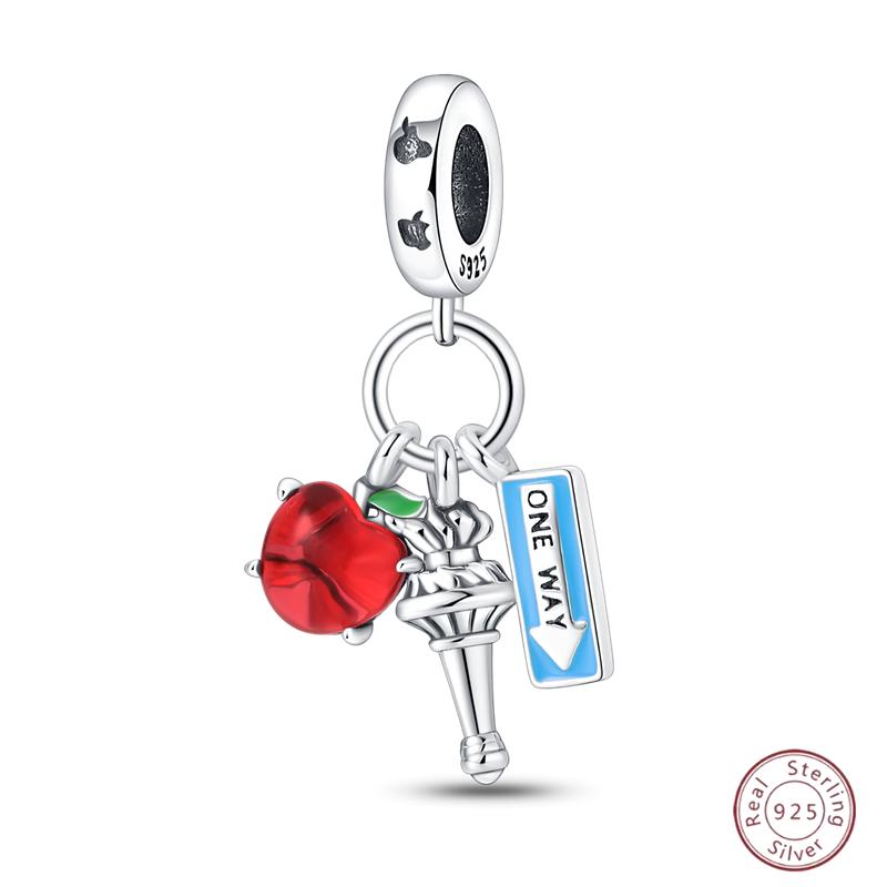 Copper Beaded Pendant Blue Shiny Zircon Suitable Original 3Mm Bracelet Women Fine Jewelry