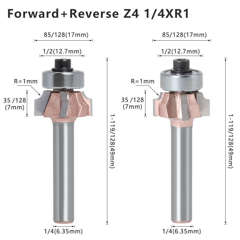 Four-Blade Rounded Corner Knife, Edge Banding Knife, Forward Rotation And Reverse Rotation, Double R Line Knife, Woodworking Decoration Cabinet Door
