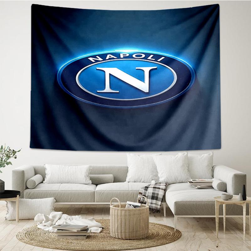 Napoli Football Club Emblem Tapestry Hanging for Bedroom,Livingroom, Playroom,Decor Art Room Wall Tapestry Holiday and Birthday Gifts