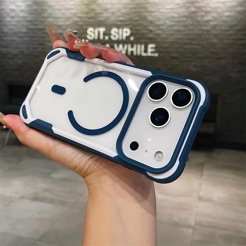 Cute Panda Transparent Phone Case For iPhone 17 11 12 13 14 15 16 Pro Max Air 14 15 Plus 16E For Magsafe Wireless Charger Protector Cover