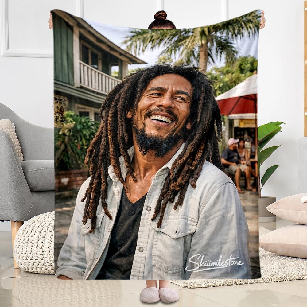 Bob Marley Reggae Legend Blanket Warmthful Decor Great For Picnics Chair Sofa For All Occasions Digital Print Ideal Gift For Birthday Valentine'S Day