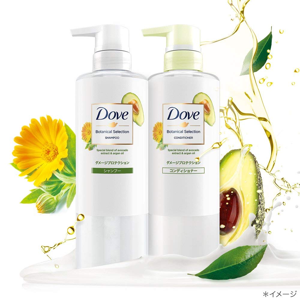 Dove Botanical Selection Damage Protection Shampoo (Bulk Purchase) 2 Refills, 350g X 2