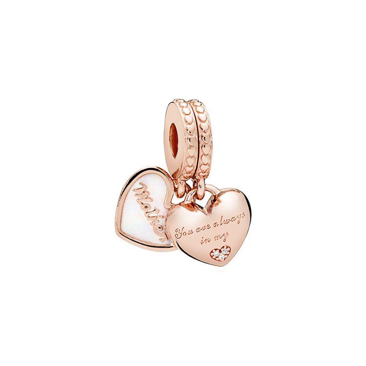 Pandora Mother And Daughter Heart Pendant Women Jewelry Rose-Gold 782072EN23 Rose Gold